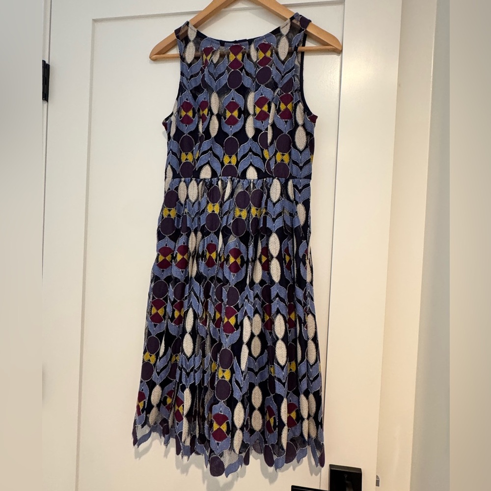 Anthropologie Maeve Navy and Cream Dress